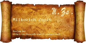 Milkovich Zsolt névjegykártya