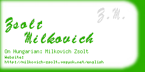 zsolt milkovich business card